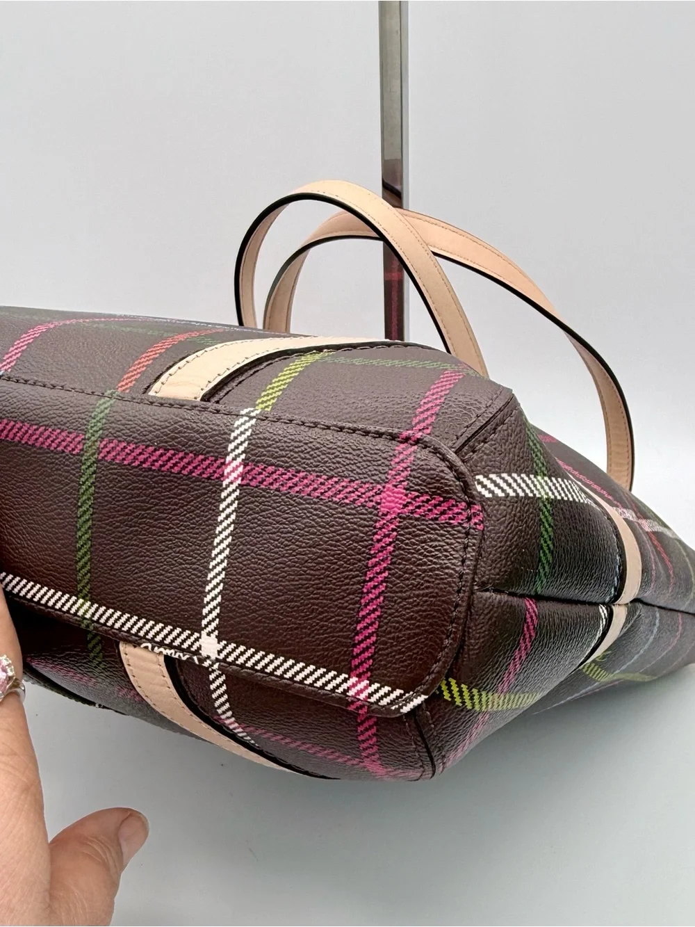 Coach Peyton Tattersall Multicolor Plaid Tote F24389